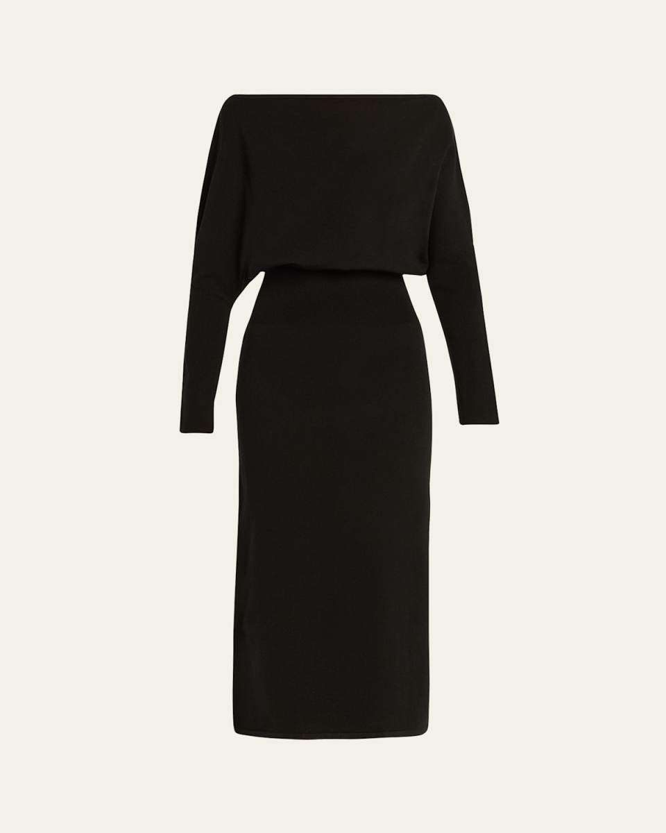 Janese Off-Shoulder Wool Midi Dress